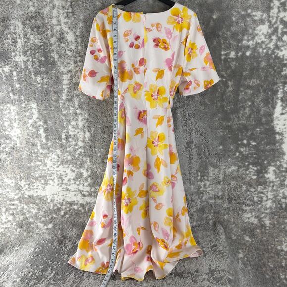 NEW Lane Bryant Plus Size 20 Floral Print Tie Front Fit Flared Midi Dress - Picture 3 of 10